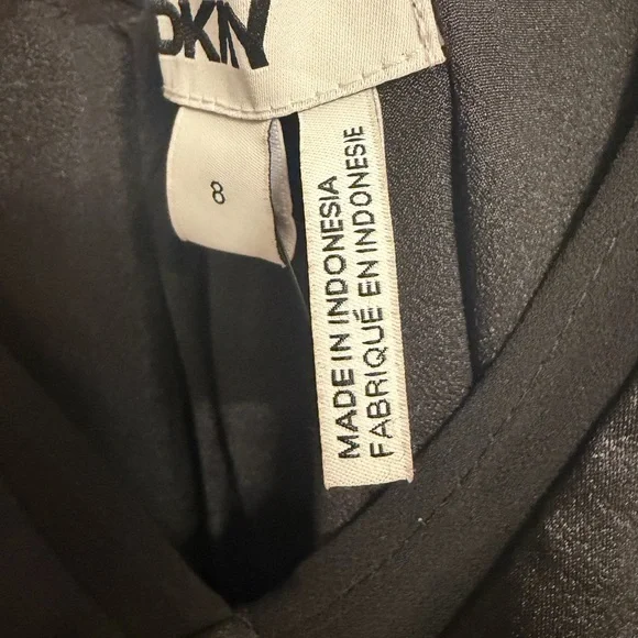 DKNY black satin midi slip dress sleeveless size 8 NEW - Picture 8 of 11